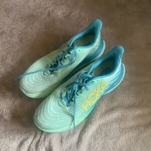 Hoka One One Sneakers in Aqua and Lime